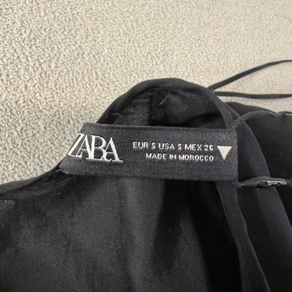 Zara Black Contrasting Tweed Long Sleeve Mini Dress Size Small - Picture 3 of 16